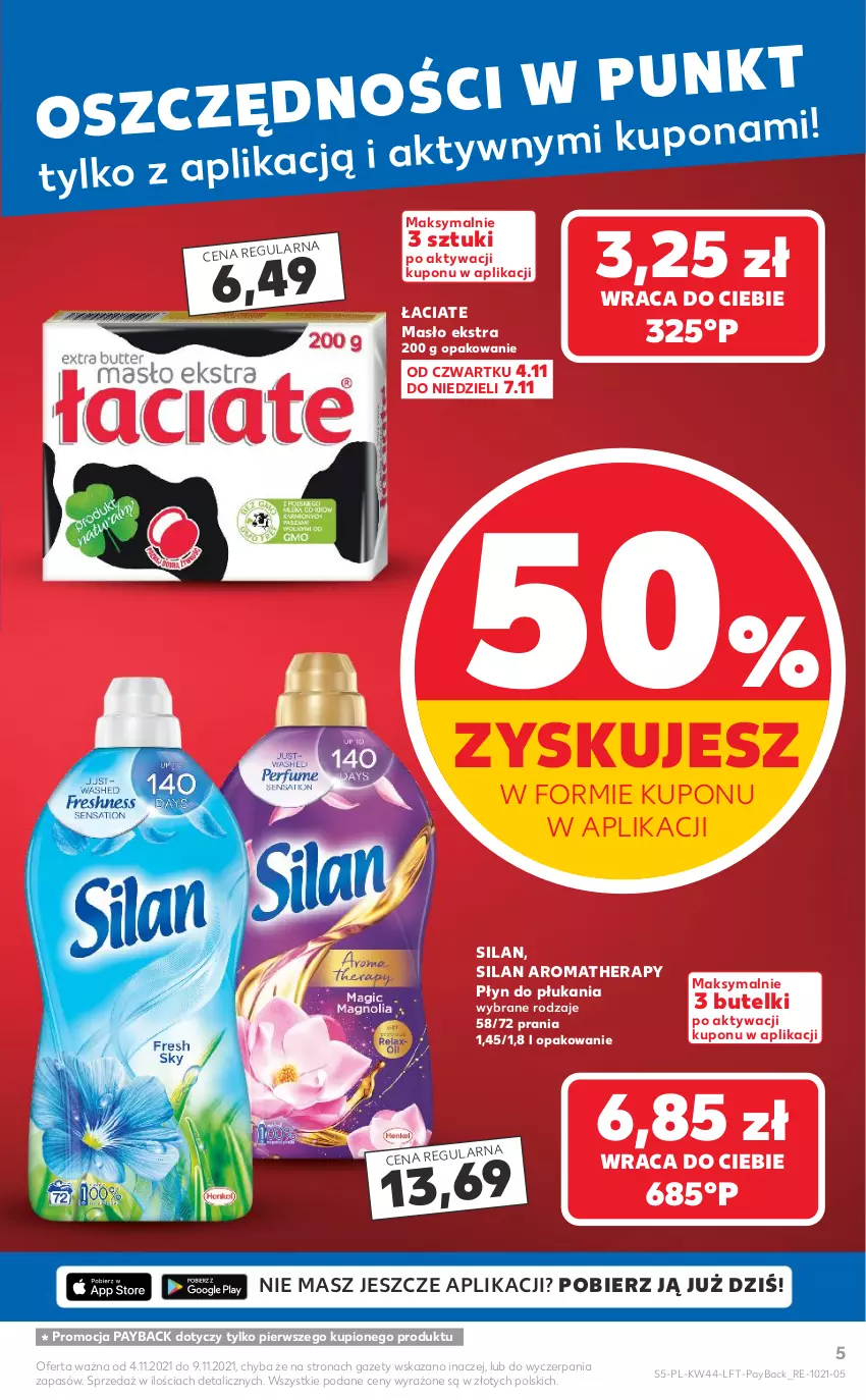 Gazetka promocyjna Kaufland - OFERTA TYGODNIA - ważna 04.11 do 09.11.2021 - strona 5 - produkty: Masło, Płyn do płukania, Silan