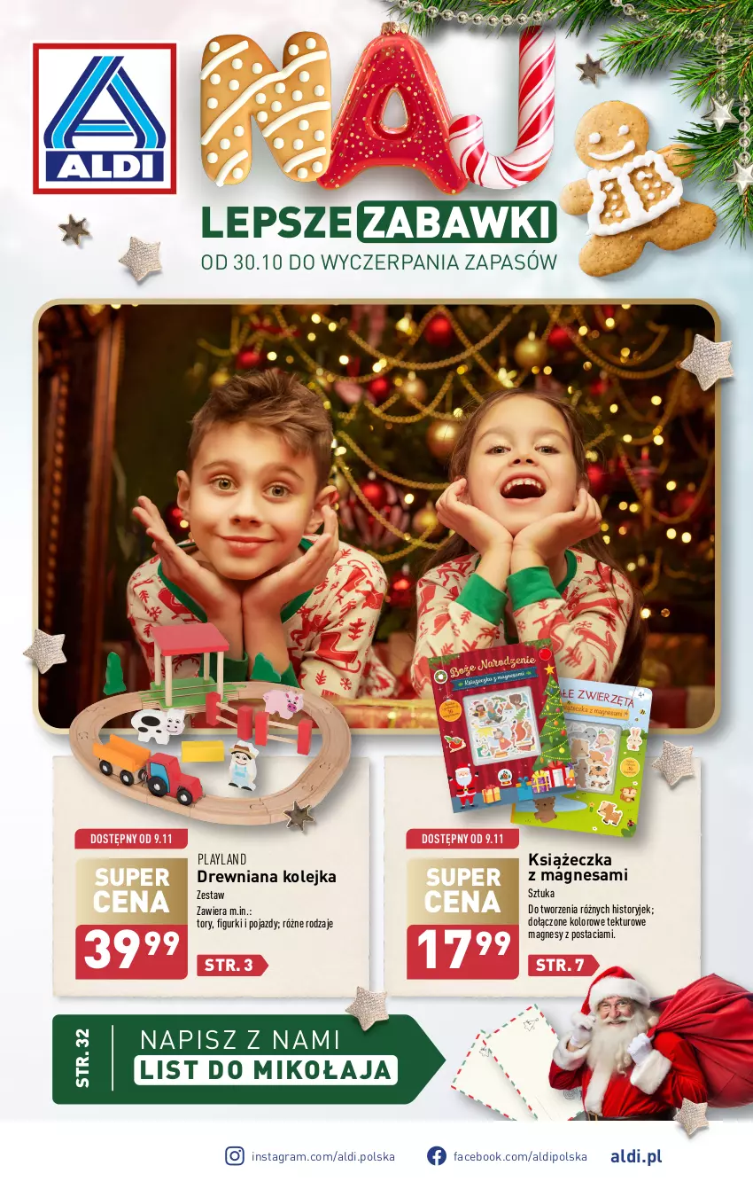 Gazetka promocyjna Aldi - Najlepsze zabawki - ważna 30.10 do 23.12.2024 - strona 1 - produkty: Drewniana kolejka, Fa, Gra, Kolejka, Olej, Pojazd