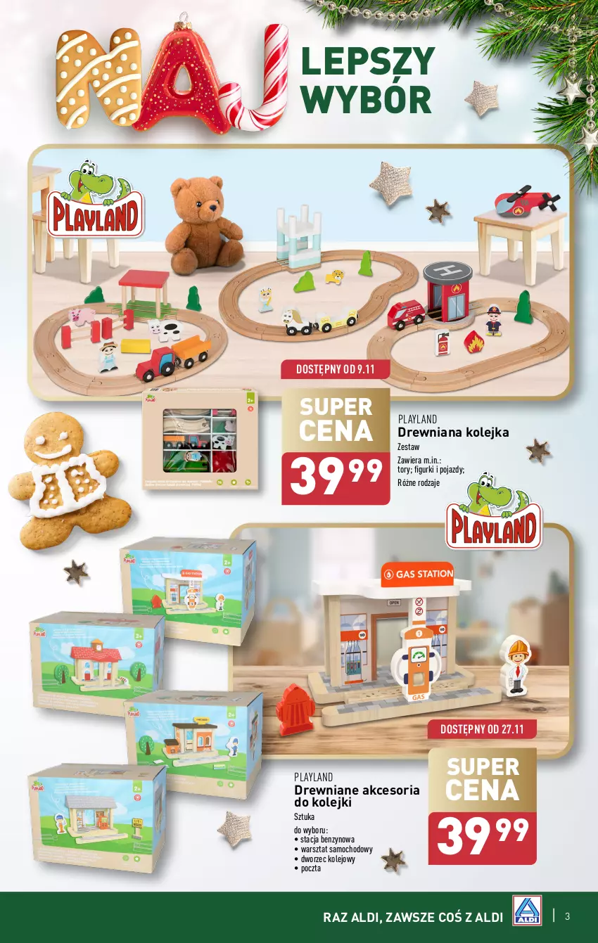 Gazetka promocyjna Aldi - Najlepsze zabawki - ważna 30.10 do 23.12.2024 - strona 3 - produkty: Drewniana kolejka, Kolejka, Olej, Pojazd