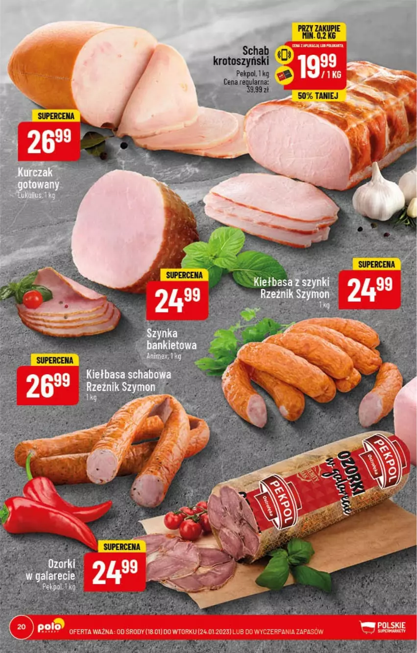 Gazetka promocyjna PoloMarket - Gazetka pomocyjna - ważna 18.01 do 24.01.2022 - strona 20 - produkty: Pekpol, Schab krotoszyński