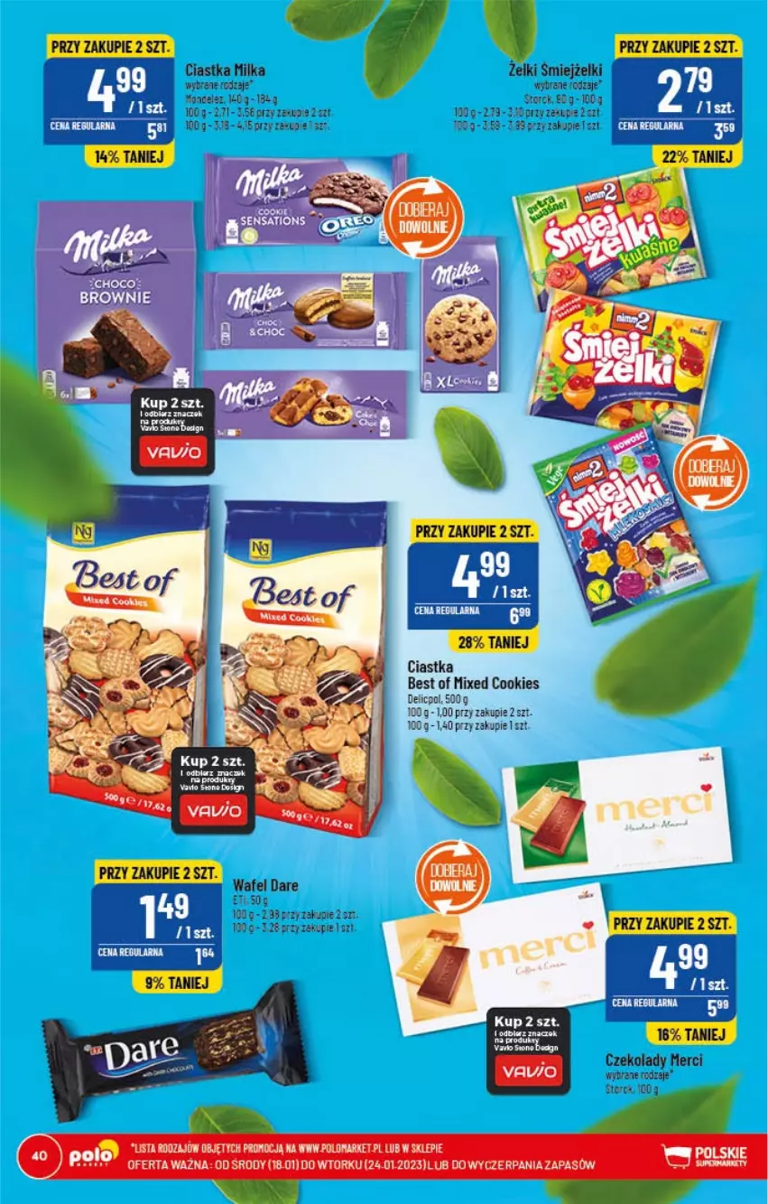 Gazetka promocyjna PoloMarket - Gazetka pomocyjna - ważna 18.01 do 24.01.2022 - strona 40 - produkty: Ciastka, Fa, Kotlet, Merci, Milka