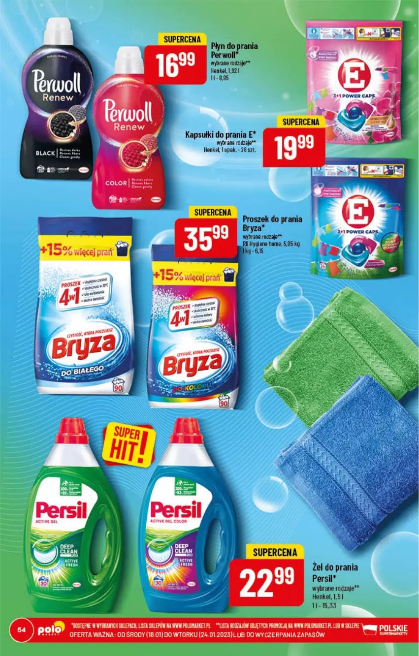 Gazetka promocyjna PoloMarket - Gazetka pomocyjna - ważna 18.01 do 24.01.2022 - strona 54 - produkty: Bryza, Kapsułki do prania, Persil, Perwoll, Płyn do prania, Proszek do prania