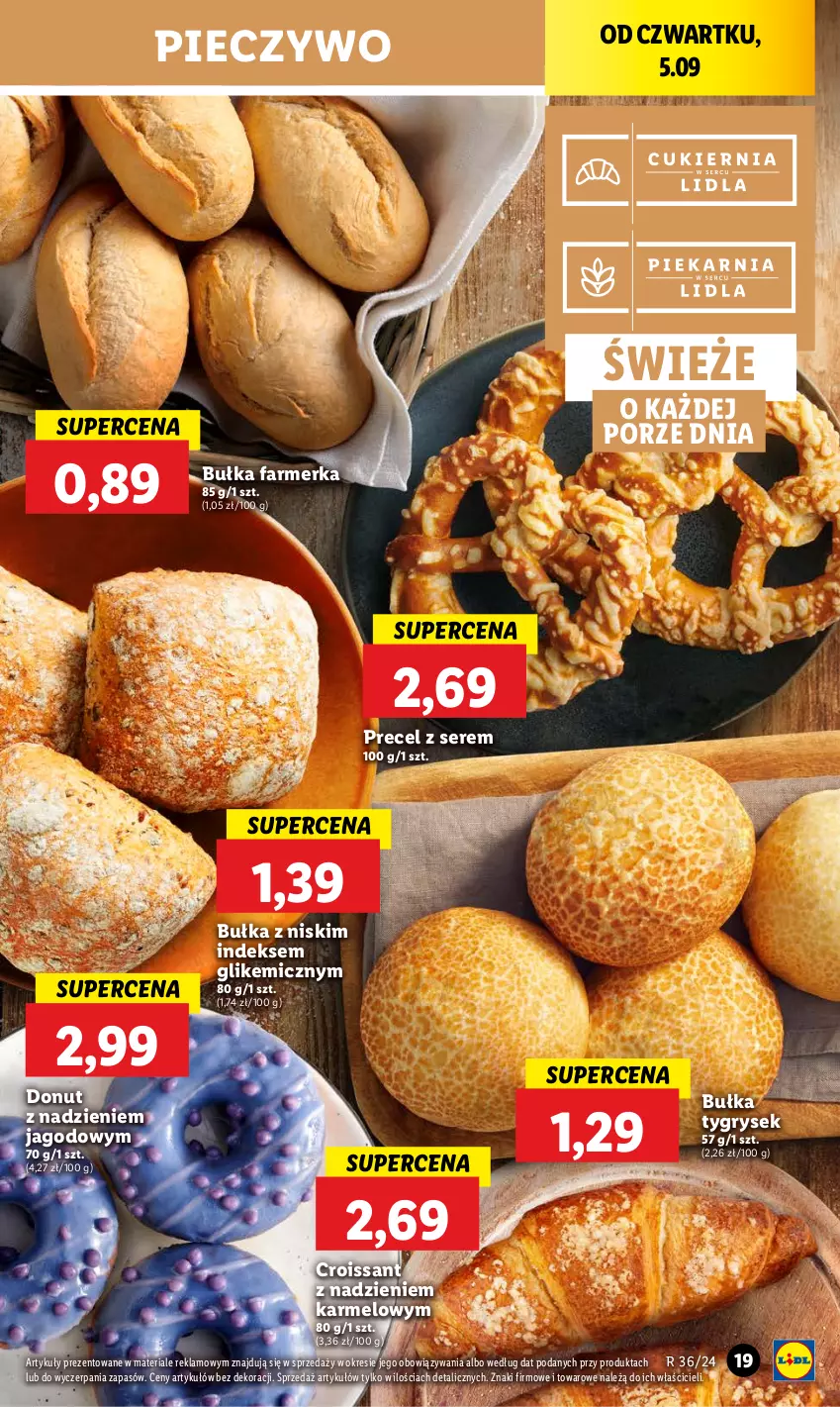 Gazetka promocyjna Lidl - GAZETKA - ważna 05.09 do 07.09.2024 - strona 25 - produkty: Bułka, Croissant, Donut, Fa, Gry, Piec, Pieczywo, Por, Ser