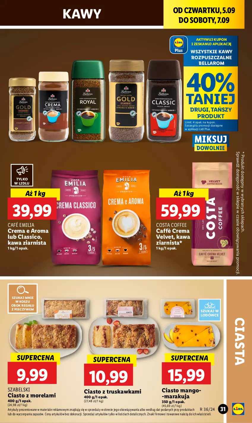 Gazetka promocyjna Lidl - GAZETKA - ważna 05.09 do 07.09.2024 - strona 39 - produkty: Bell, Bella, Kawa, Kawa ziarnista, Kosz, Mango, Morela, Piec, Regał, Velvet