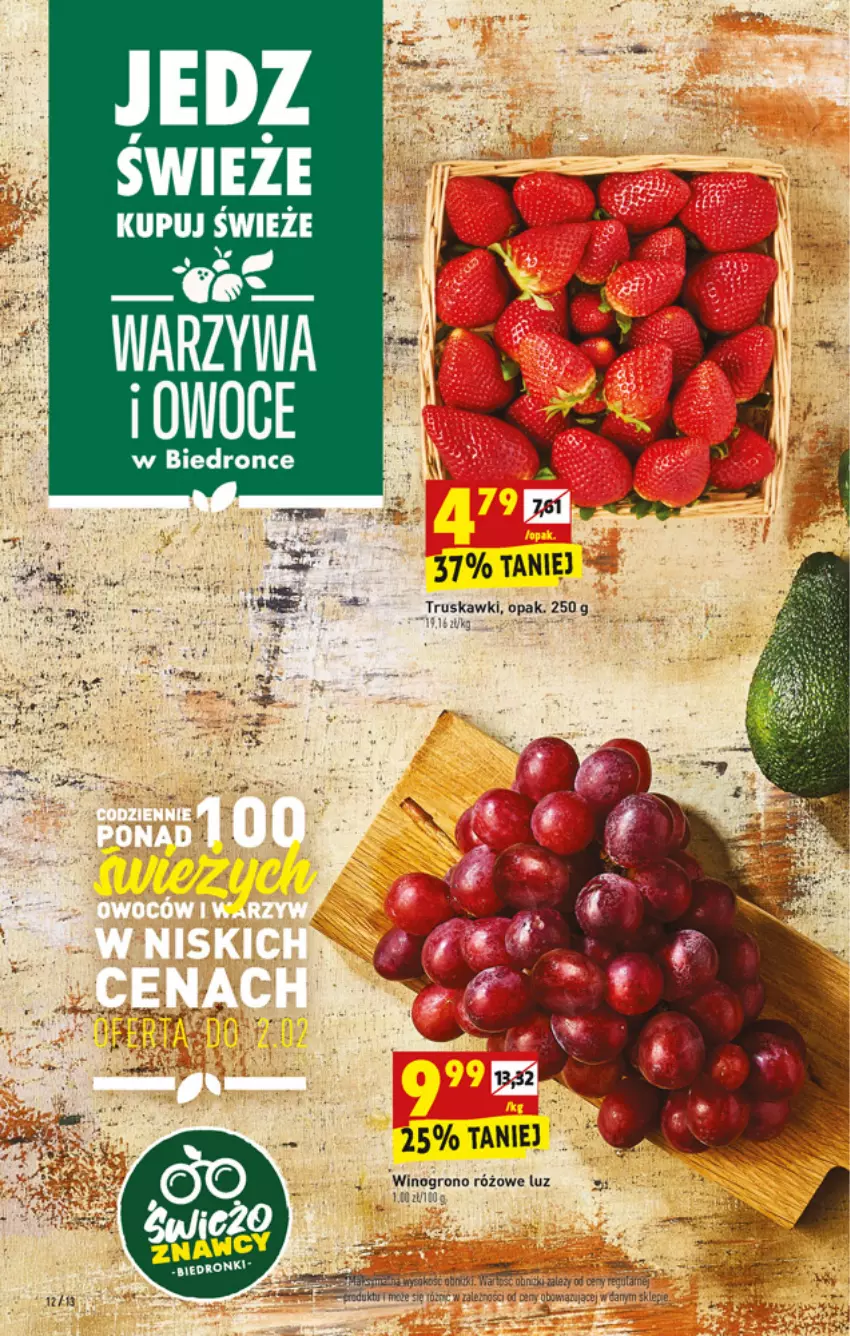 Gazetka promocyjna Biedronka - W tym tygodniu - ważna 31.01 do 05.02.2022 - strona 12 - produkty: Fa, Feta, Truskawki, Warzywa, Wino