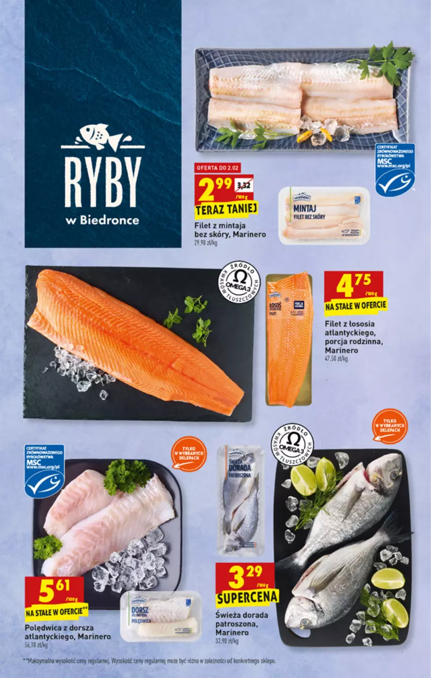 Gazetka promocyjna Biedronka - W tym tygodniu - ważna 31.01 do 05.02.2022 - strona 21 - produkty: Dorsz, Filet z mintaja, Kret, Mintaj, Polędwica, Por, Sok, Sos, Tera