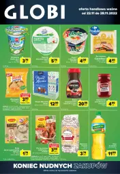 Gazetka promocyjna Carrefour - Gazetka Globi - Gazetka - ważna od 28.11 do 28.11.2022 - strona 1 - produkty: Koncentrat pomidorowy, Makaron, Kujawski, Kawa rozpuszczalna, Top, Ser, Twaróg, Zupa, Zott, Winiary, Kawa, Kosz, Mleczko, Bakoma, Ptasie mleczko, Twaróg półtłusty, Pudliszki, Olej, Olma, Biszkopty