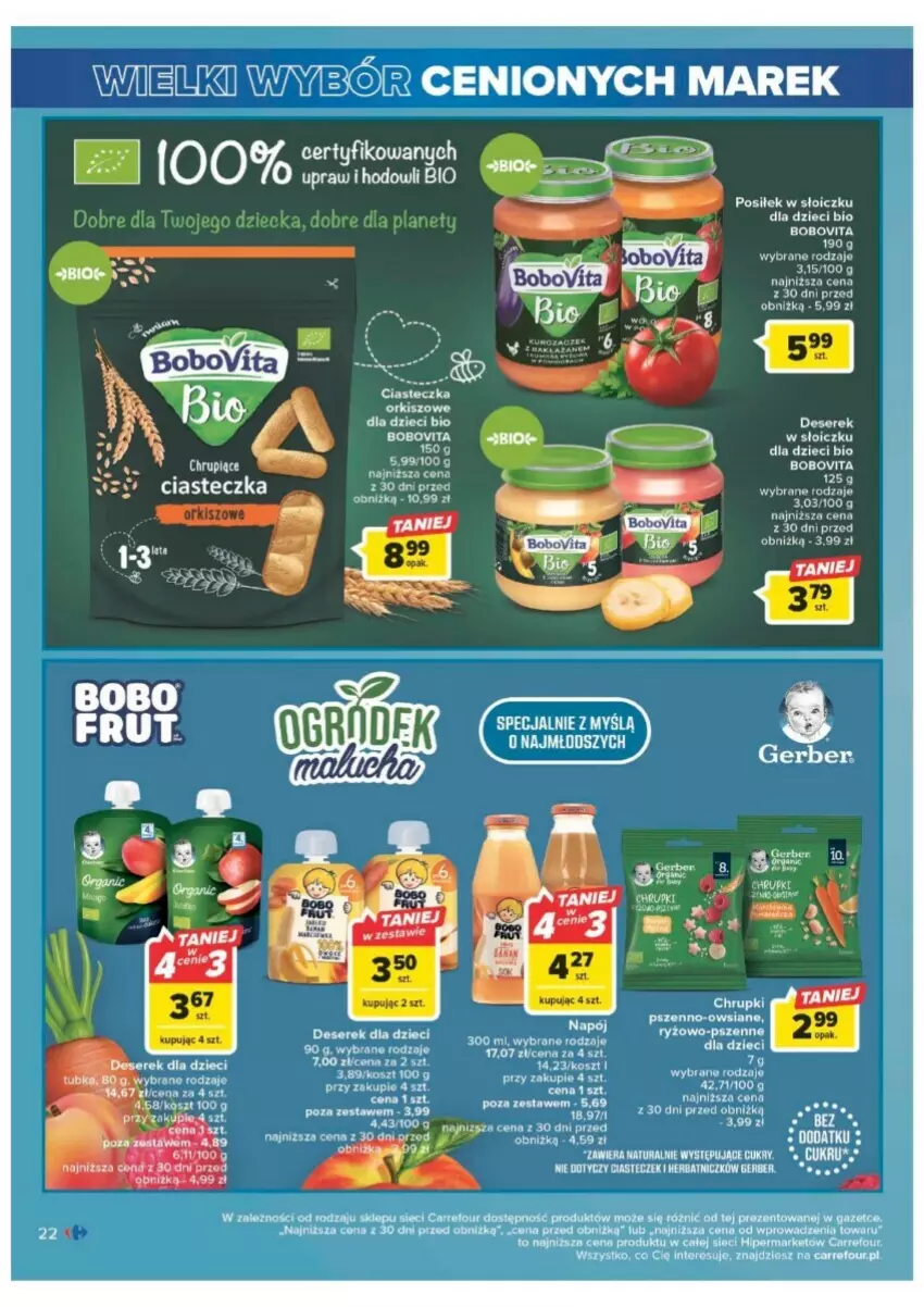 Gazetka promocyjna Carrefour - ważna 01.08 do 12.08.2023 - strona 15 - produkty: BoboVita, Chrupki, Deser, Dzieci, Gerber, Kosz, LG, Napój, Ser, Serek