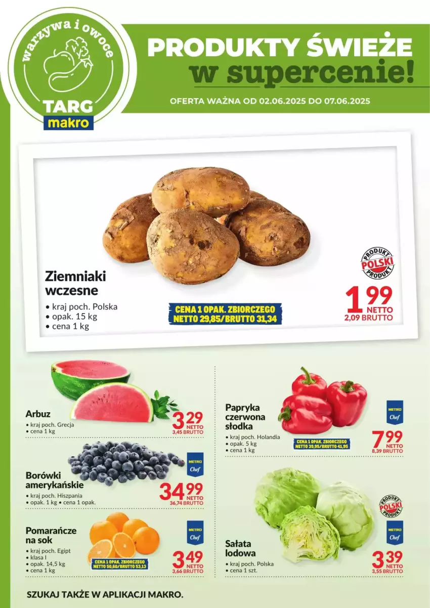Gazetka promocyjna Makro - ważna 02.06 do 07.06.2025 - strona 4 - produkty: Arbuz, Fa, Mus, Papryka, Pomarańcze, Sok, Ziemniaki