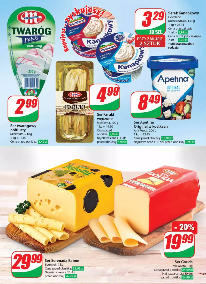 Gazetka promocyjna Dino - Gazetka 4 - ważna 23.01 do 30.01.2024 - strona 34 - produkty: Gin, Gouda, Hochland, Mleko, Mlekovita, Ser, Ser twarogowy, Serek, Serek kanapkowy