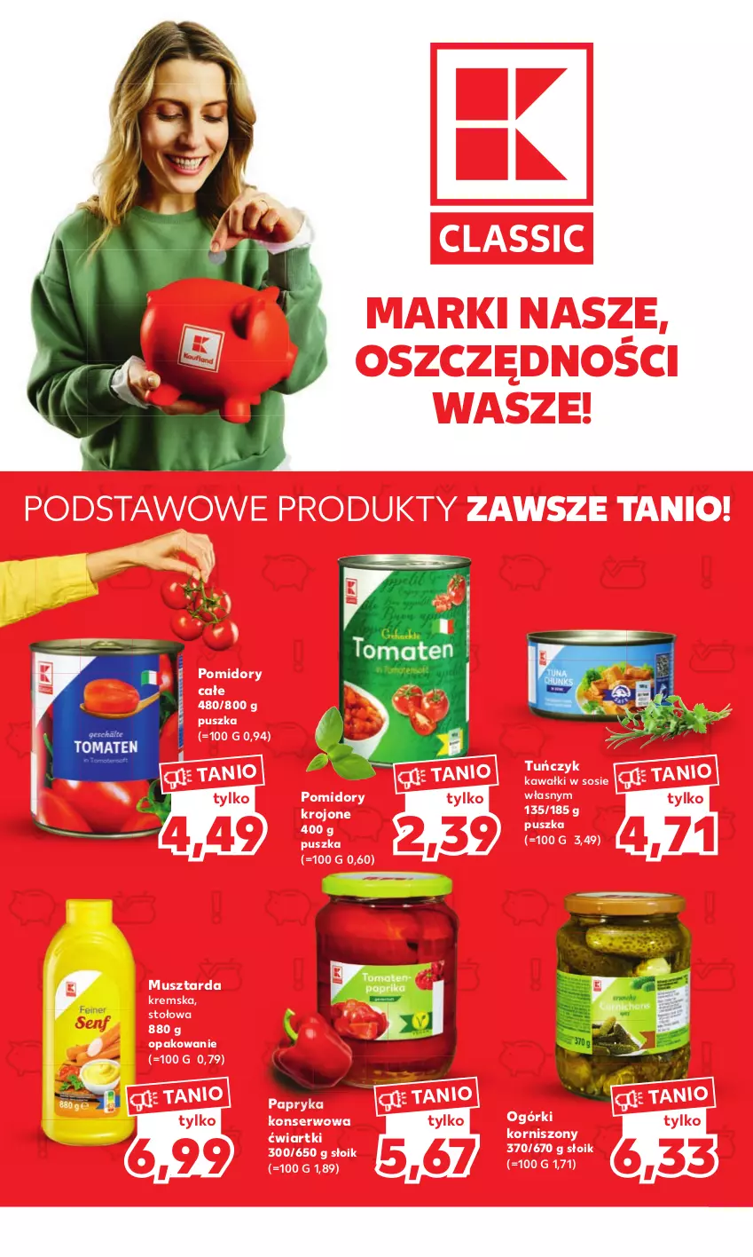 Gazetka promocyjna Kaufland - MOCNY START - ważna 17.04 do 19.04.2023 - strona 12 - produkty: Kawa, Korniszony, Mus, Musztarda, Papryka, Pomidory, Pomidory krojone, Ser, Sos, Tuńczyk