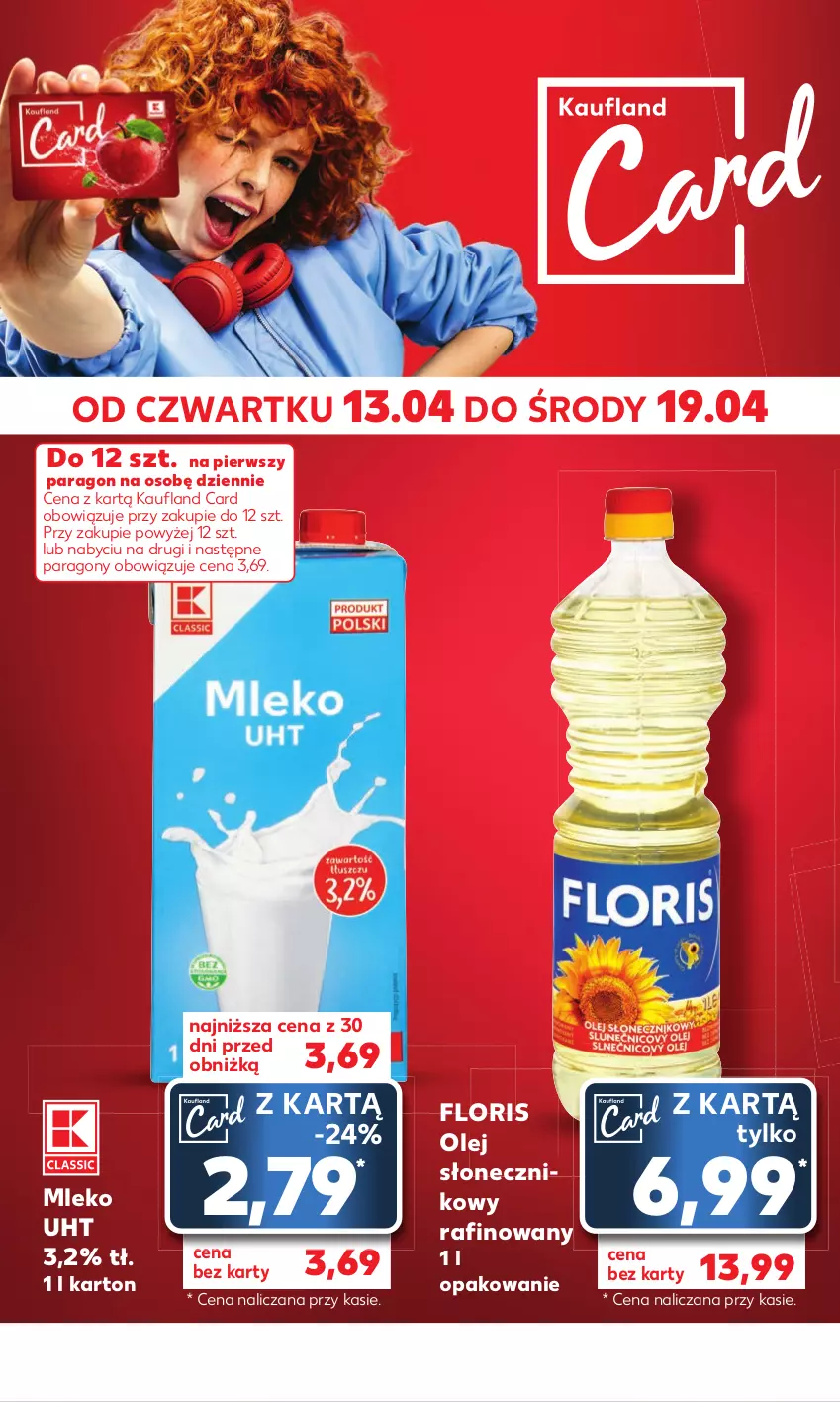 Gazetka promocyjna Kaufland - MOCNY START - ważna 17.04 do 19.04.2023 - strona 2 - produkty: Mleko, Olej, Olej słonecznikowy