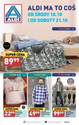 Gazetka promocyjna Aldi - Artykuły przemysłowe i tekstylia - Gazetka - ważna od 21.10 do 21.10.2023 - strona 1 - produkty: Koc, Gra, Kosz, Koszula, Plecak, Płaszcz, Moda, Dzieci, Fa
