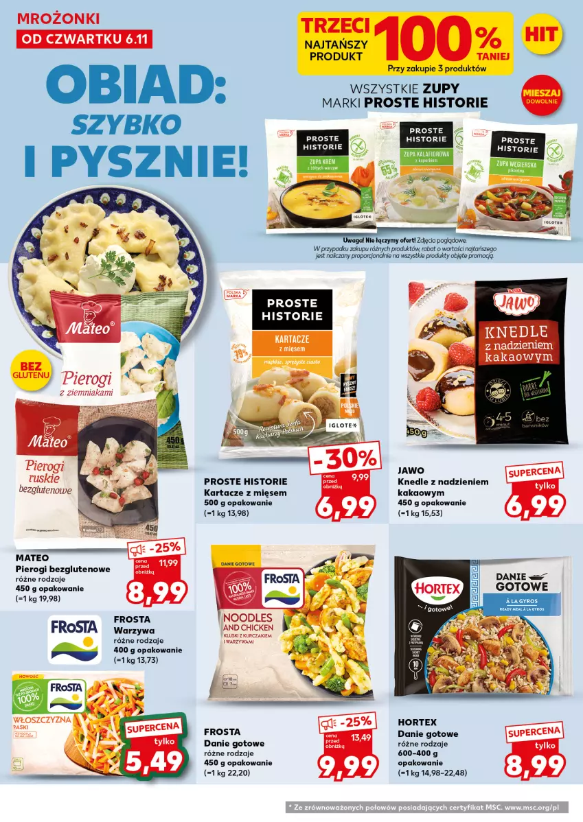 Gazetka promocyjna Kaufland - Mocny Start - ważna 10.11 do 12.11.2025 - strona 16 - produkty: Danie gotowe, Frosta, Hortex, Kakao, Knedle, Kurczak, Pierogi, Por, Warzywa