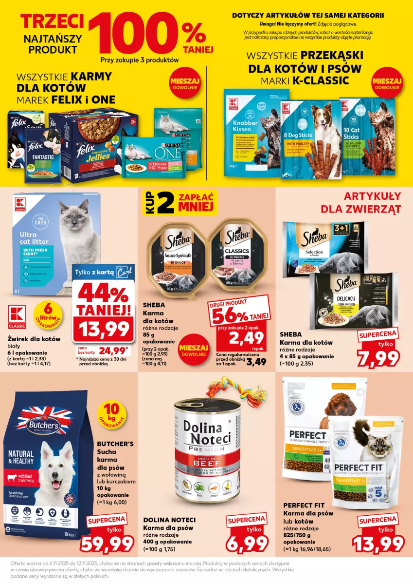 Gazetka promocyjna Kaufland - Mocny Start - ważna 10.11 do 12.11.2025 - strona 21 - produkty: Butcher's, Felix, Kurczak, Por, Sheba, Waga