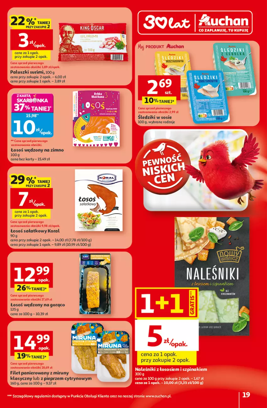 Gazetka promocyjna Auchan - 30 Lat Hipermarket - ważna 29.01 do 04.02.2026 - strona 19 - produkty: Filet panierowany, Naleśniki, Pieprz, Sałat, Ser, Sos, Surimi