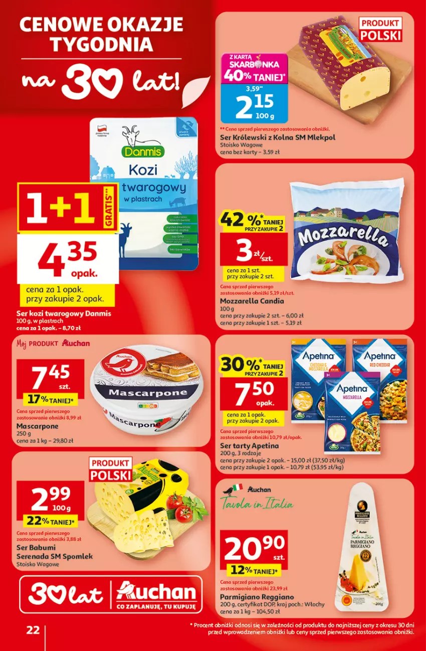 Gazetka promocyjna Auchan - 30 Lat Hipermarket - ważna 29.01 do 04.02.2026 - strona 22 - produkty: Królewski, Mozzarella, Ser
