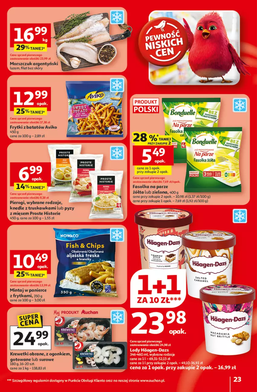 Gazetka promocyjna Auchan - 30 Lat Hipermarket - ważna 29.01 do 04.02.2026 - strona 23 - produkty: Brit, Fa, Frytki, Knedle, Krewetki, Mintaj, Pierogi