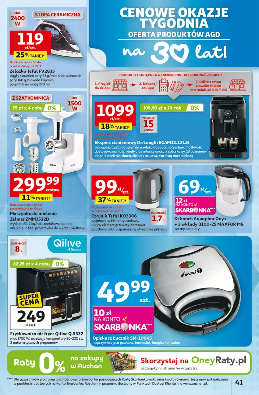 Gazetka promocyjna Auchan - 30 Lat Hipermarket - ważna 29.01 do 04.02.2026 - strona 42 - produkty: Aquaphor, Czajnik, Fa, Gra, Pojemnik, Sos, Szynka, Tefal, Top, Zelmer