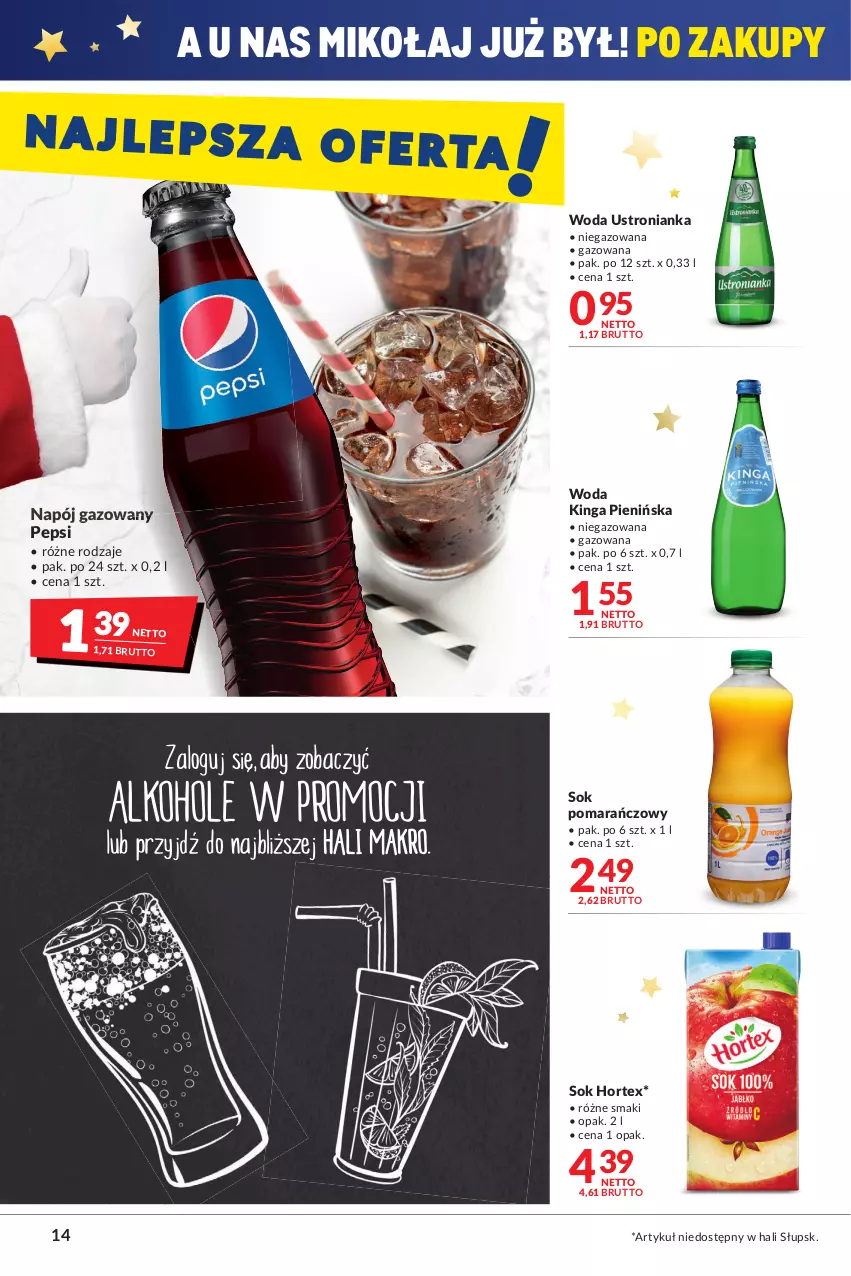 Gazetka promocyjna Makro - [Oferta promocyjna] Artykuły spożywcze i przemysłowe - ważna 30.11 do 13.12.2021 - strona 14 - produkty: Hortex, Napój, Napój gazowany, Pepsi, Sok, Sok pomarańczowy, Woda