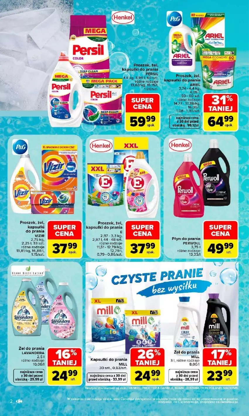 Gazetka promocyjna Carrefour - Gazetka Porządki pełne okazji - ważna 17.08 do 30.08.2026 - strona 2 - produkty: Ariel, Fa, Kapsułki do prania, LG, Persil, Płyn do prania, Por