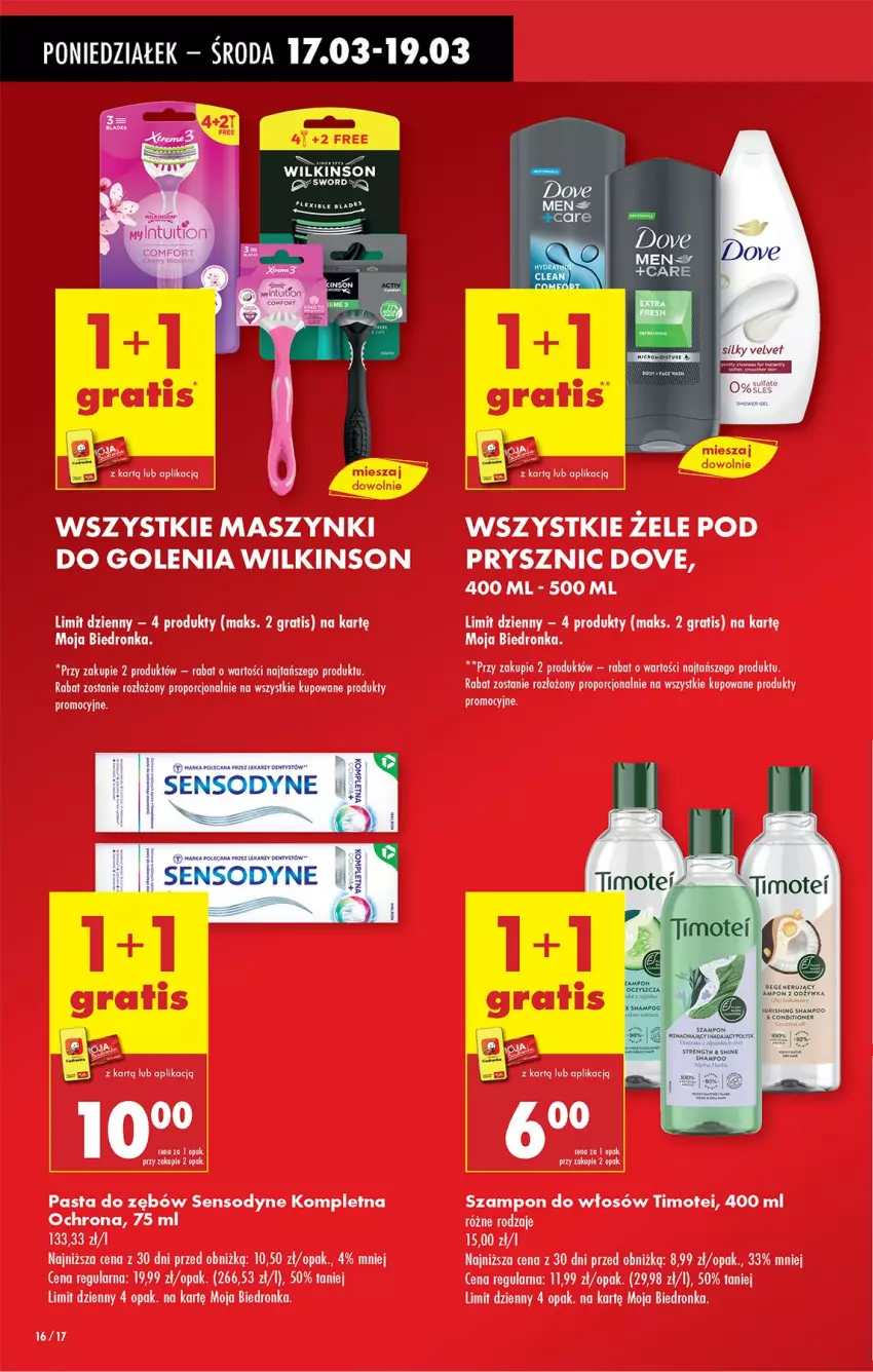 Gazetka promocyjna Biedronka - Od Poniedziałku - ważna 17.03 do 22.03.2025 - strona 18 - produkty: Dove, Gra, Pasta do zębów, Por, Sensodyne, Szampon