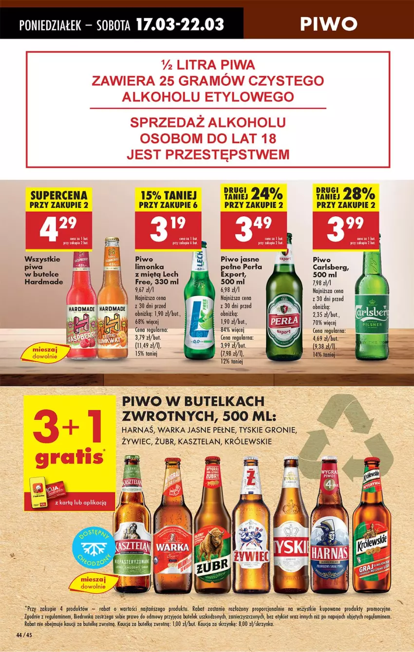 Gazetka promocyjna Biedronka - Od Poniedziałku - ważna 17.03 do 22.03.2025 - strona 58 - produkty: Carlsberg, Gra, Harnaś, Kasztelan, Królewski, Limonka, Piwa, Piwo, Piwo jasne, Por, Tyskie, Warka