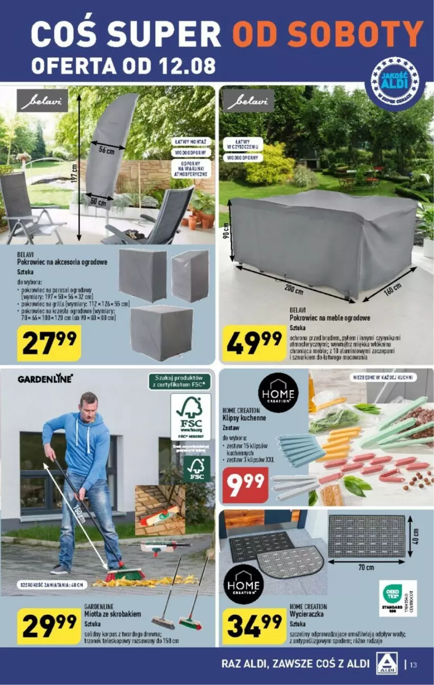 Gazetka promocyjna Aldi - ważna 09.08 do 12.08.2023 - strona 5 - produkty: Fa, Grill, Meble, Miotła, Parasol, Pokrowiec, Por