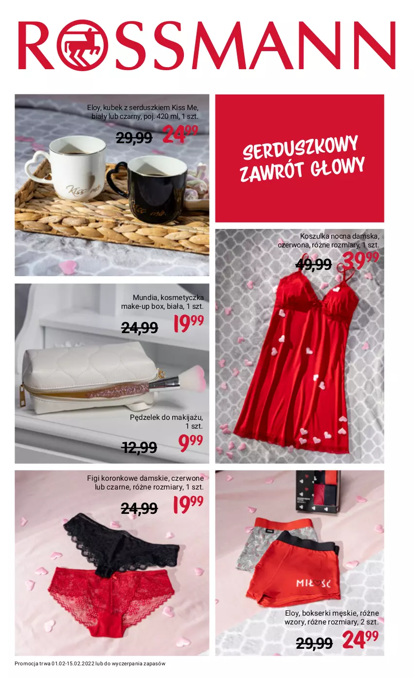 Gazetka promocyjna Rossmann - ważna 01.02 do 15.02.2022 - strona 16 - produkty: Bokserki, Figi, Kosmetyczka, Kosz, Koszulka, Kubek, Makijaż, Ser