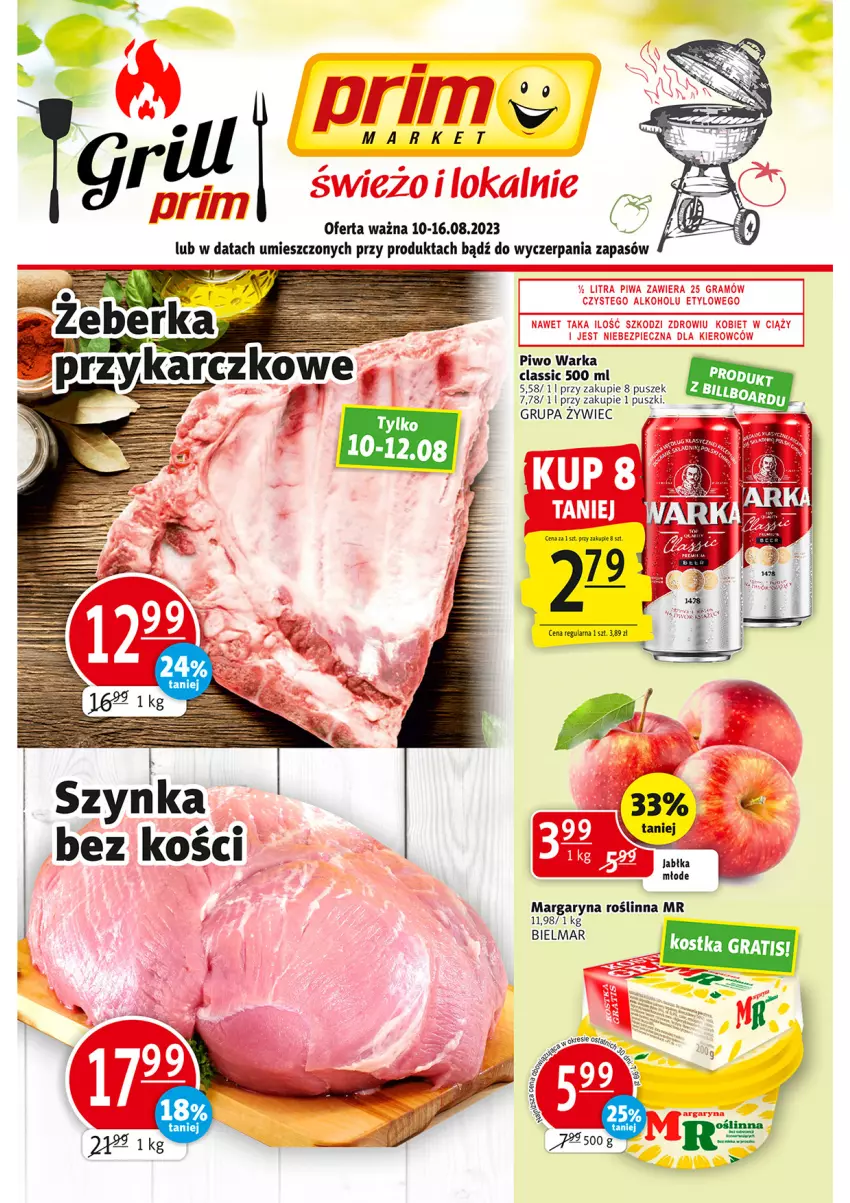 Gazetka promocyjna Prim Market - ważna 10.08 do 16.08.2023 - strona 1 - produkty: Gra, Margaryna, Piwo, Warka