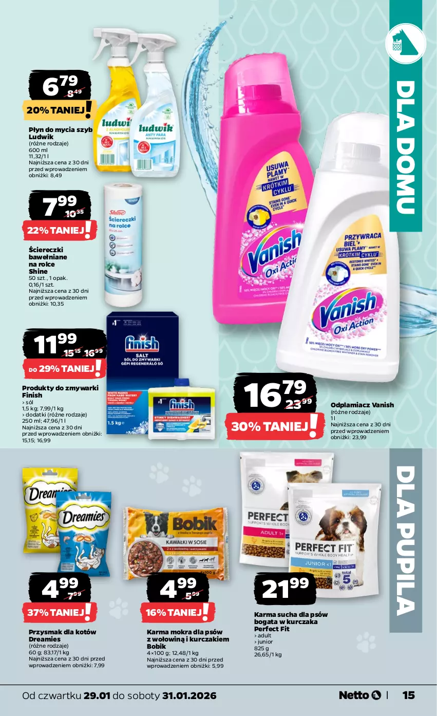 Gazetka promocyjna Netto - Od Czwartku - ważna 29.01 do 31.01.2026 - strona 15 - produkty: Finish, Kurczak, Ludwik, Odplamiacz, Płyn do mycia, Sól, Vanish, Zmywarki