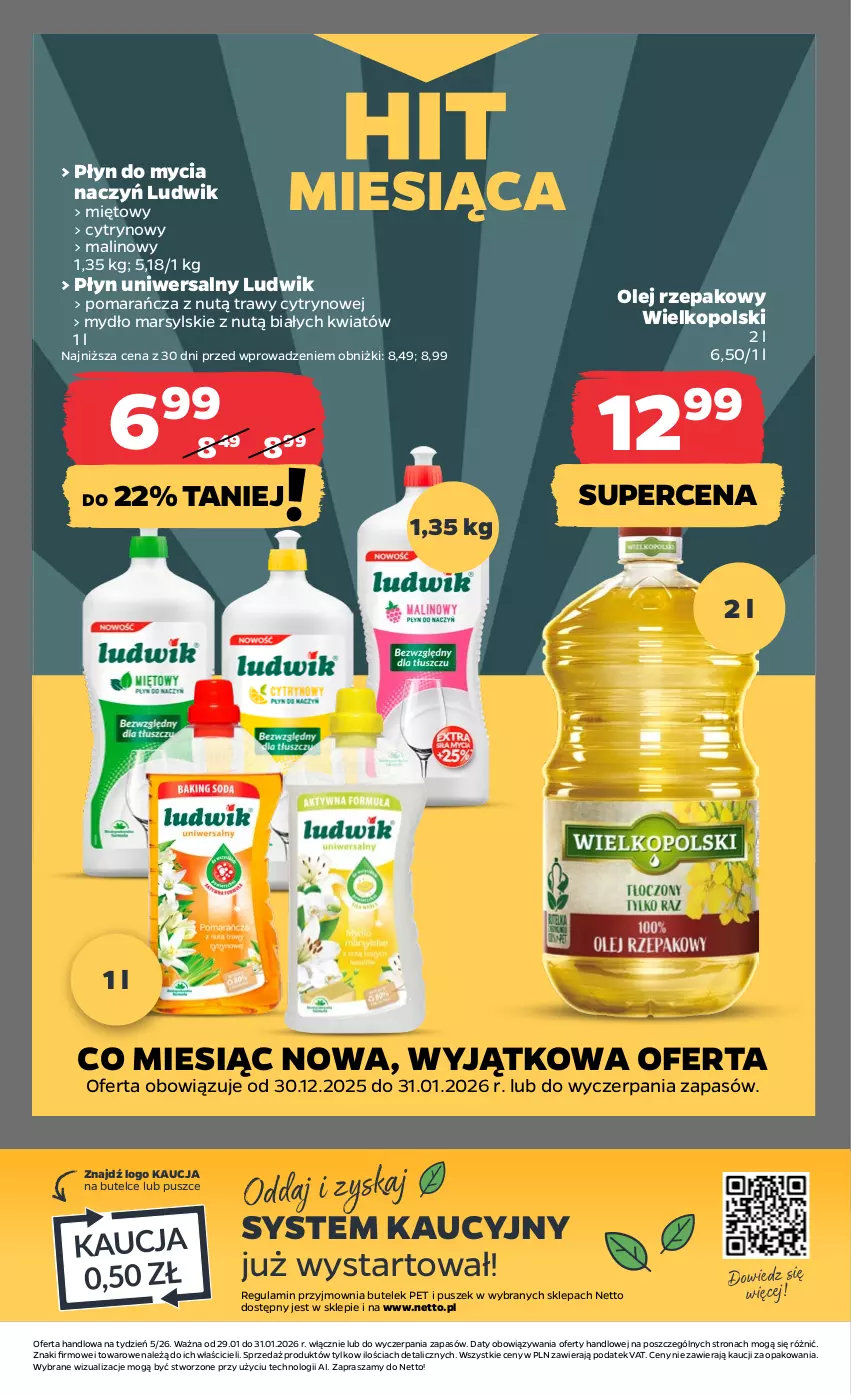 Gazetka promocyjna Netto - Od Czwartku - ważna 29.01 do 31.01.2026 - strona 17 - produkty: Do mycia naczyń, Ludwik, Mars, Mydło, Olej, Olej rzepakowy, Płyn do mycia, Płyn do mycia naczyń