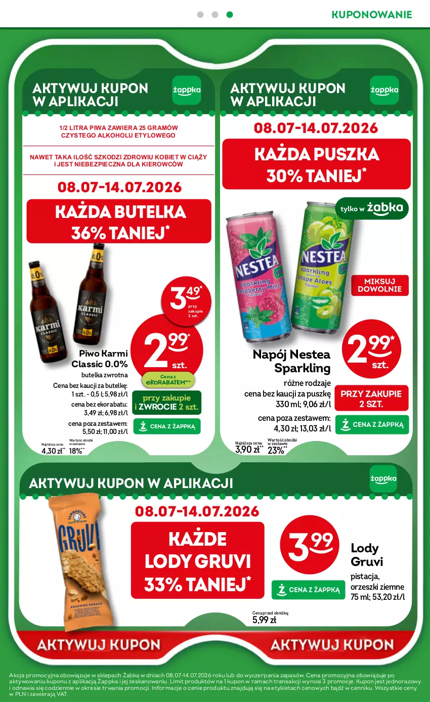 Gazetka promocyjna Żabka - gazetka-promocyjna-27-28-2026 - ważna 01.07 do 14.07.2026 - strona 46 - produkty: Gra, Karmi, Lody, Napój, Nestea, Orzeszki, Orzeszki ziemne, Piec, Piwa, Piwo, Rama, Tran