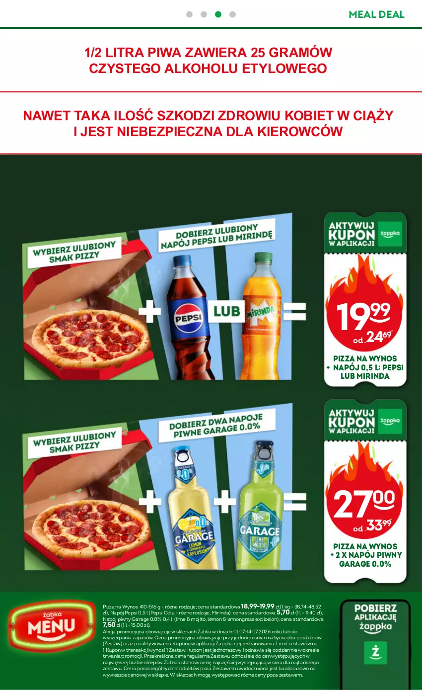 Gazetka promocyjna Żabka - gazetka-promocyjna-27-28-2026 - ważna 01.07 do 14.07.2026 - strona 60 - produkty: Gra, Mirinda, Napój, Pepsi, Piec, Piwa, Pizza, Tran