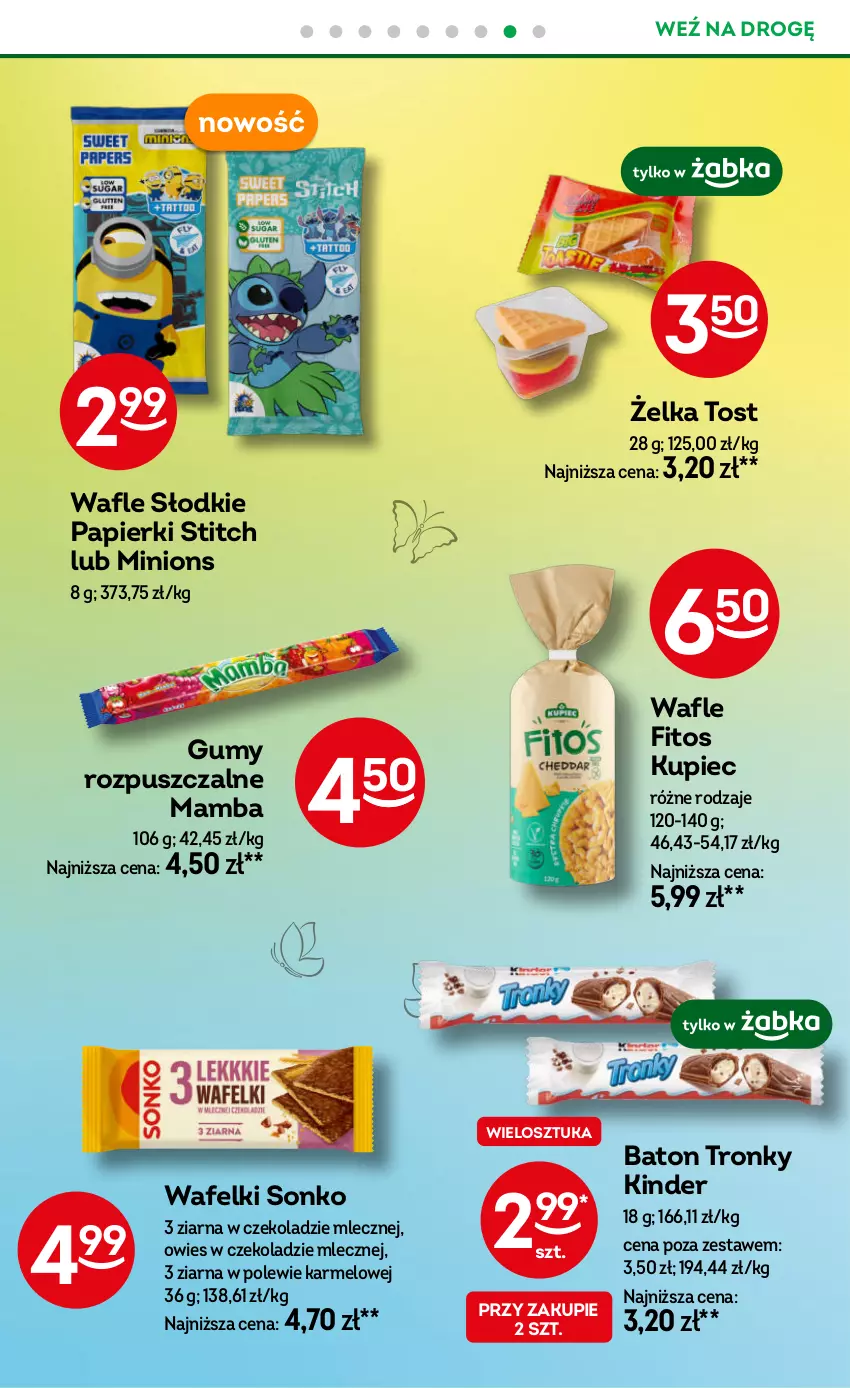 Gazetka promocyjna Żabka - gazetka-promocyjna-27-28-2026 - ważna 01.07 do 14.07.2026 - strona 75 - produkty: Baton, Kinder, Kupiec, Mamba, Papier, Piec, Sonko, Wafle