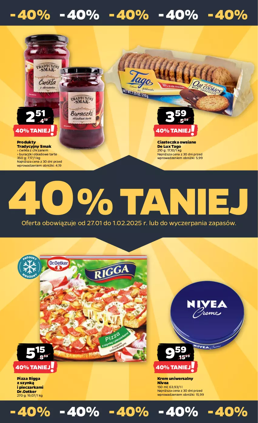 Gazetka promocyjna Netto - Od Poniedziałku - ważna 27.01 do 01.02.2025 - strona 25 - produkty: Buraczki, Chrzan, Krem uniwersalny, Nivea, Piec, Pieczarka, Pizza, Tago