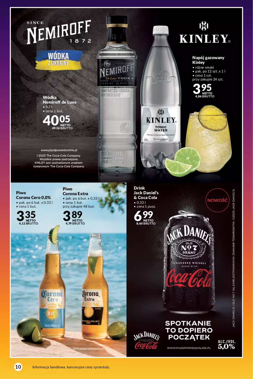 Gazetka promocyjna Makro - Summer Drinks 2023 - oferta z alkoholem - ważna 11.07 do 07.08.2023 - strona 10 - produkty: Corona Extra, Napój, Napój gazowany, Piwo, Wódka
