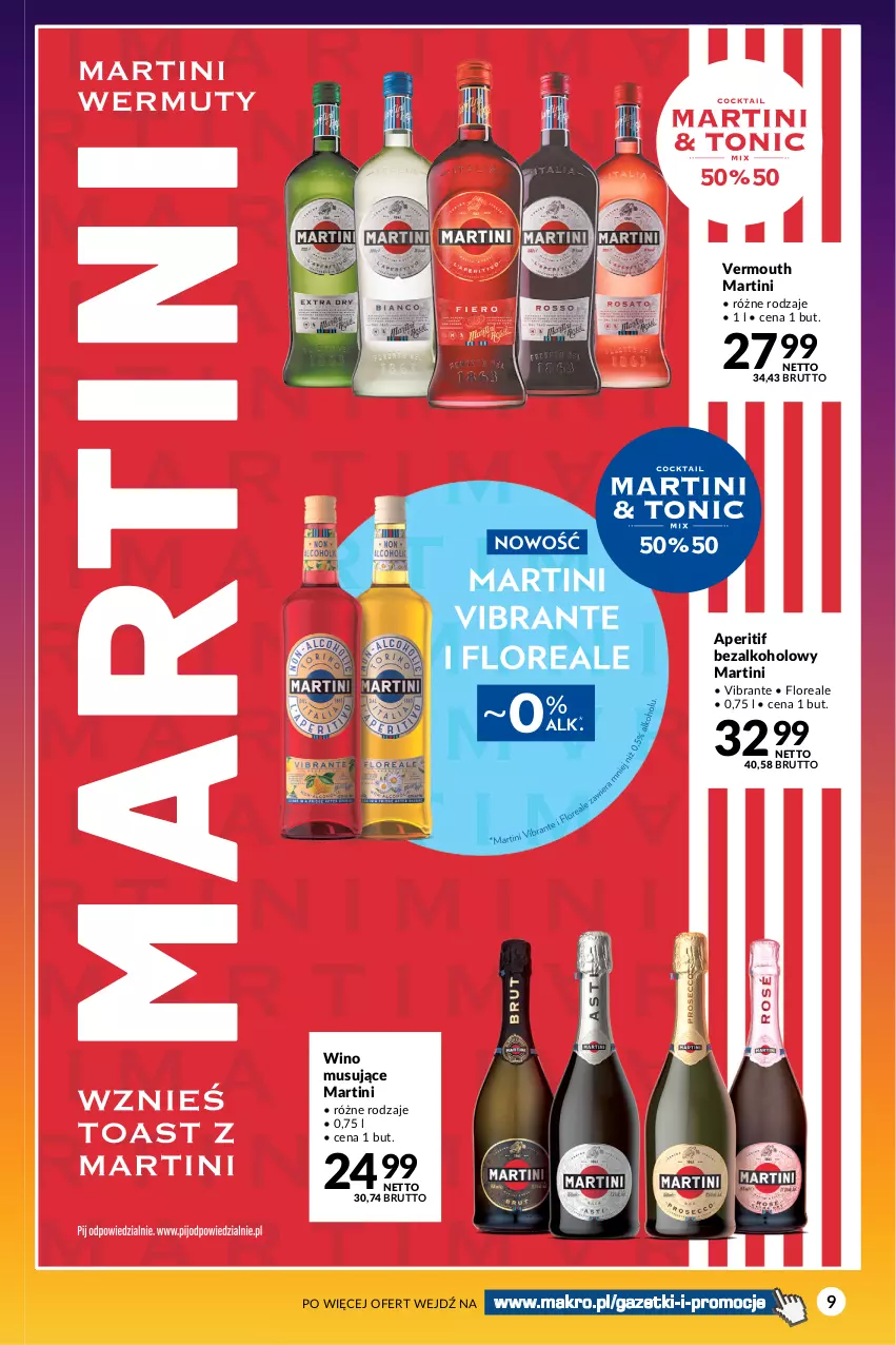 Gazetka promocyjna Makro - Summer Drinks 2023 - oferta z alkoholem - ważna 11.07 do 07.08.2023 - strona 9 - produkty: Martini, Mus, Vermouth, Wino, Wino musujące