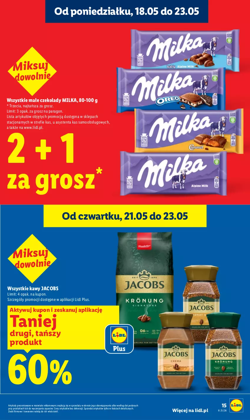 Gazetka promocyjna Lidl - Gazetka ważna od 21.05 do 23.05 - ważna 21.05 do 23.05.2026 - strona 15 - produkty: Jacobs, Milka