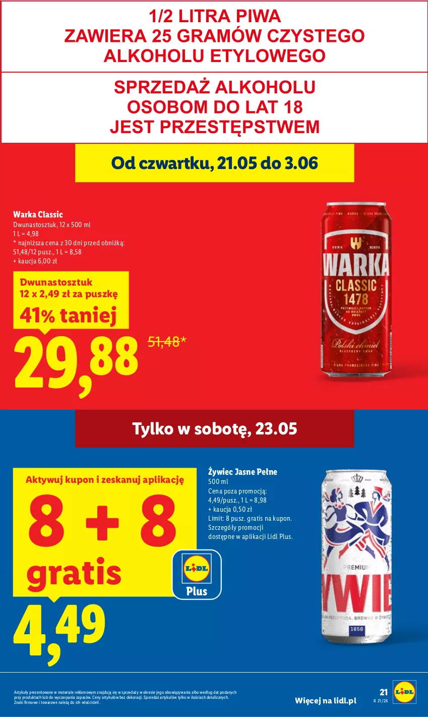 Gazetka promocyjna Lidl - Gazetka ważna od 21.05 do 23.05 - ważna 21.05 do 23.05.2026 - strona 21 - produkty: Gra, Warka