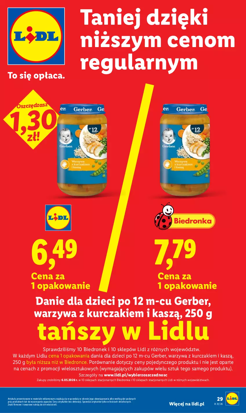 Gazetka promocyjna Lidl - Gazetka ważna od 21.05 do 23.05 - ważna 21.05 do 23.05.2026 - strona 29 - produkty: Danie dla dzieci, Dzieci, Gerber, Kurczak, Por, Warzywa