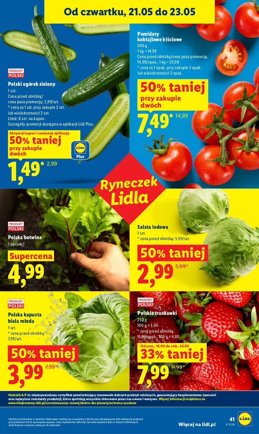 Gazetka promocyjna Lidl - Gazetka ważna od 21.05 do 23.05 - ważna 21.05 do 23.05.2026 - strona 41 - produkty: LG, Ogórek, Owoce, Piec, Pomidory, Sałat, Sałata lodowa, Truskawki, Warzywa, Wazon