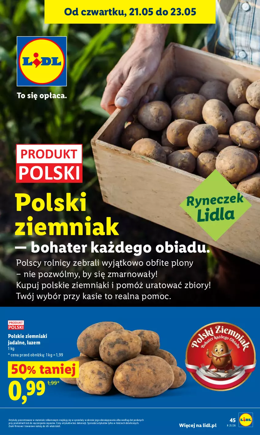 Gazetka promocyjna Lidl - Gazetka ważna od 21.05 do 23.05 - ważna 21.05 do 23.05.2026 - strona 45 - produkty: Ziemniaki