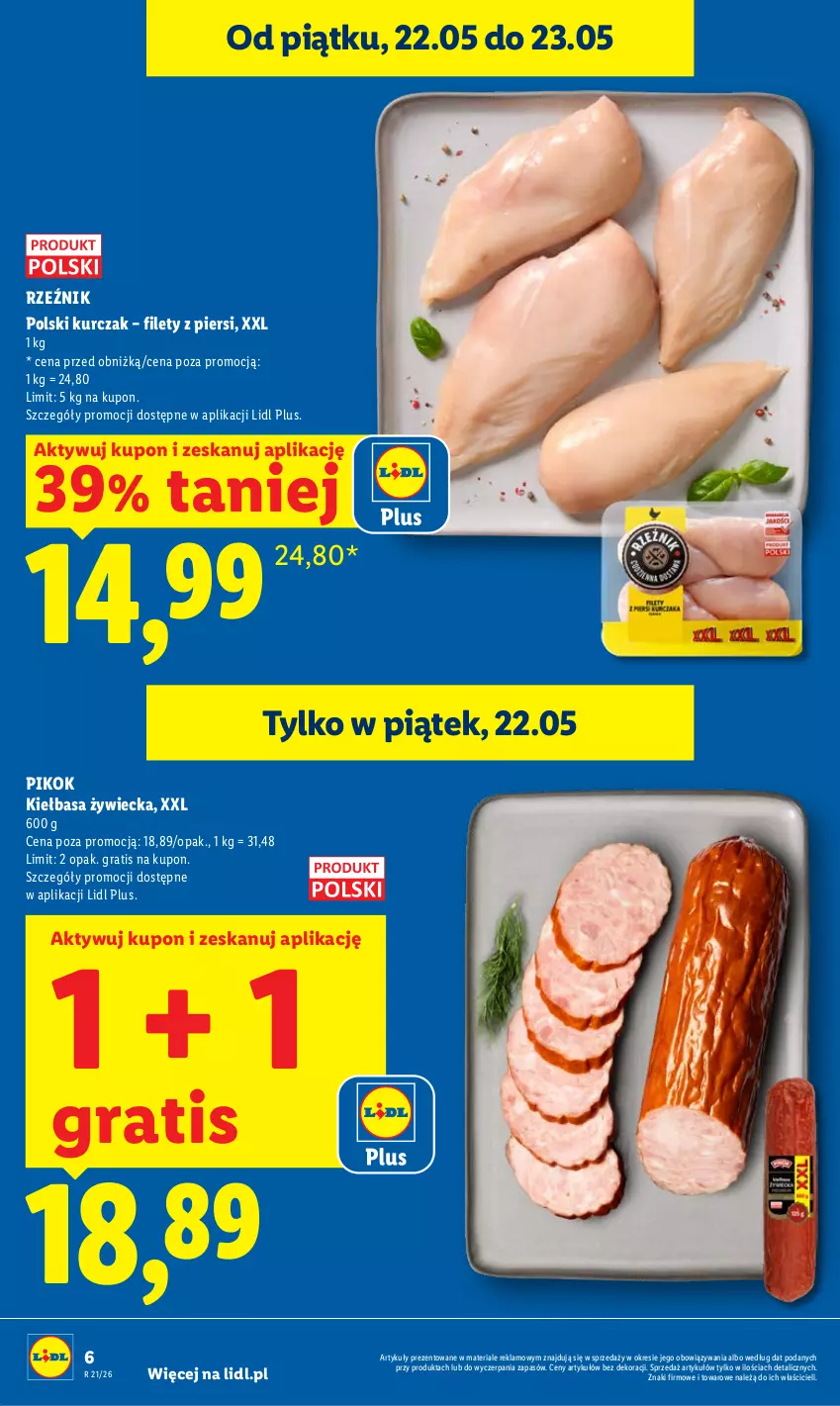 Gazetka promocyjna Lidl - Gazetka ważna od 21.05 do 23.05 - ważna 21.05 do 23.05.2026 - strona 6 - produkty: Gra, Kiełbasa, Kurczak, PIKOK