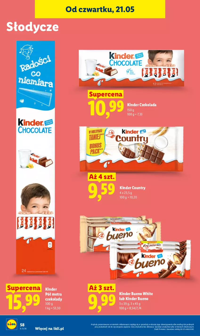 Gazetka promocyjna Lidl - Gazetka ważna od 21.05 do 23.05 - ważna 21.05 do 23.05.2026 - strona 64 - produkty: Czekolada, Kinder, Kinder Bueno