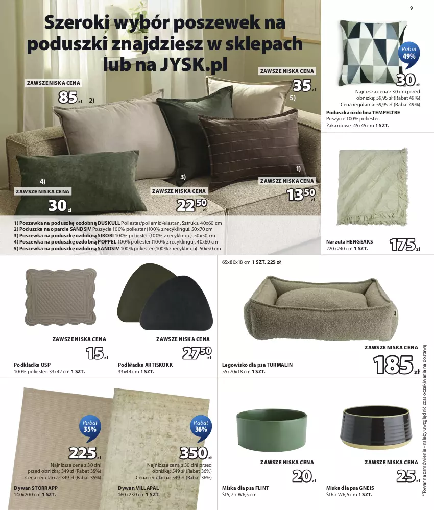Gazetka promocyjna Jysk - Oferta tygodnia - ważna 22.07 do 09.08.2026 - strona 10 - produkty: Dywan, LEGO, Legowisko, Miska, Narzuta, Podkład, Podkładka, Poduszka, Poszewka
