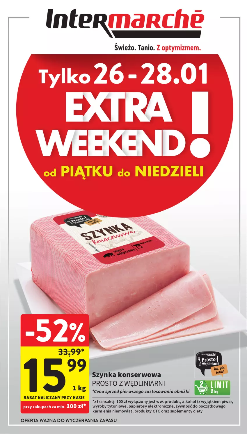 Gazetka promocyjna Intermarche - Gazetka Intermarche - ważna 26.01 do 28.01.2024 - strona 2 - produkty: Karmi, Papier, Piwa, Ser, Szynka, Szynka konserwowa, Tran