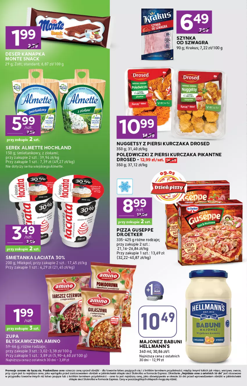 Gazetka promocyjna Stokrotka - Stokrotka Express - ważna 05.02 do 11.02.2026 - strona 4 - produkty: Babuni, Gra, Krakus, Kurczak, Majonez, Mięso, Owoce, Pizza, Szynka, Warzywa