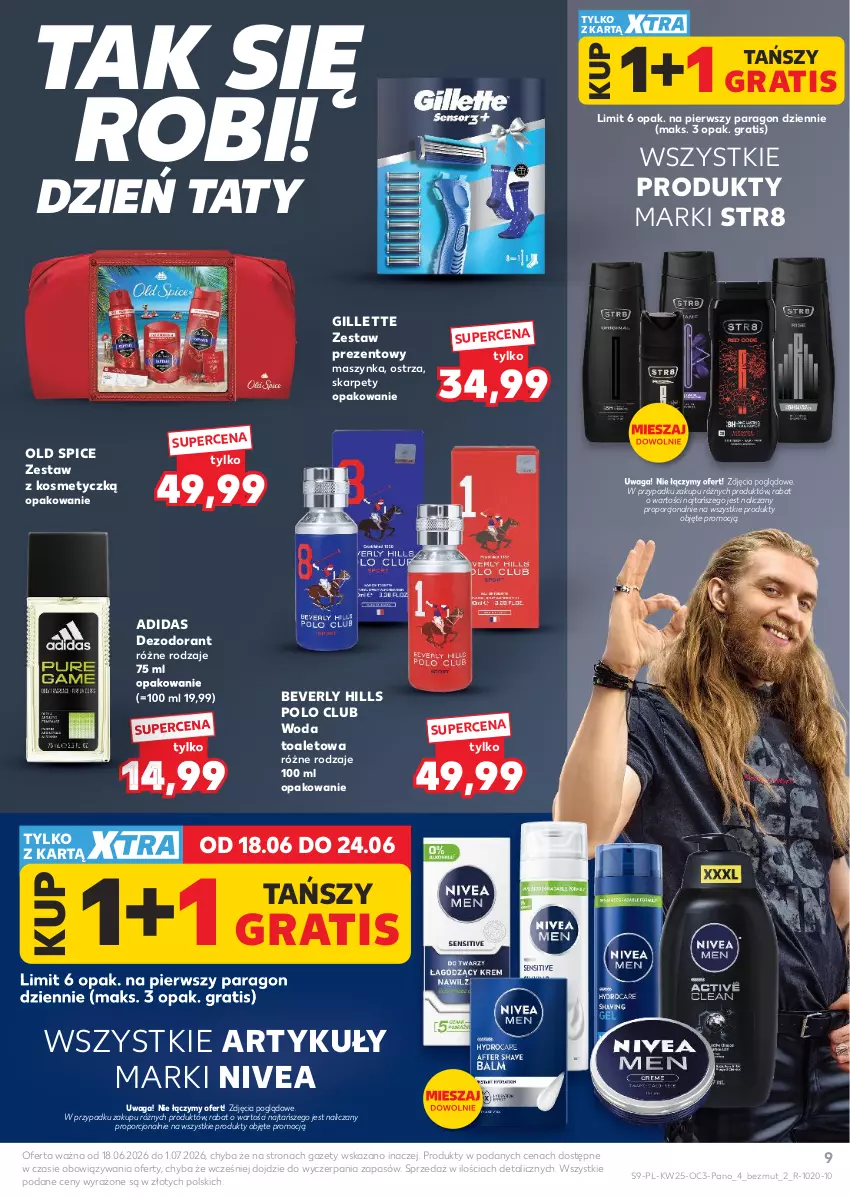 Gazetka promocyjna Kaufland - Kaufland - ważna 18.06 do 01.07.2026 - strona 9 - produkty: Adidas, Dezodorant, Gillette, Gra, Karp, Maszynka, Nivea, Old Spice, Por, Str8, Szynka, Waga, Woda, Woda toaletowa, Zestaw prezentowy