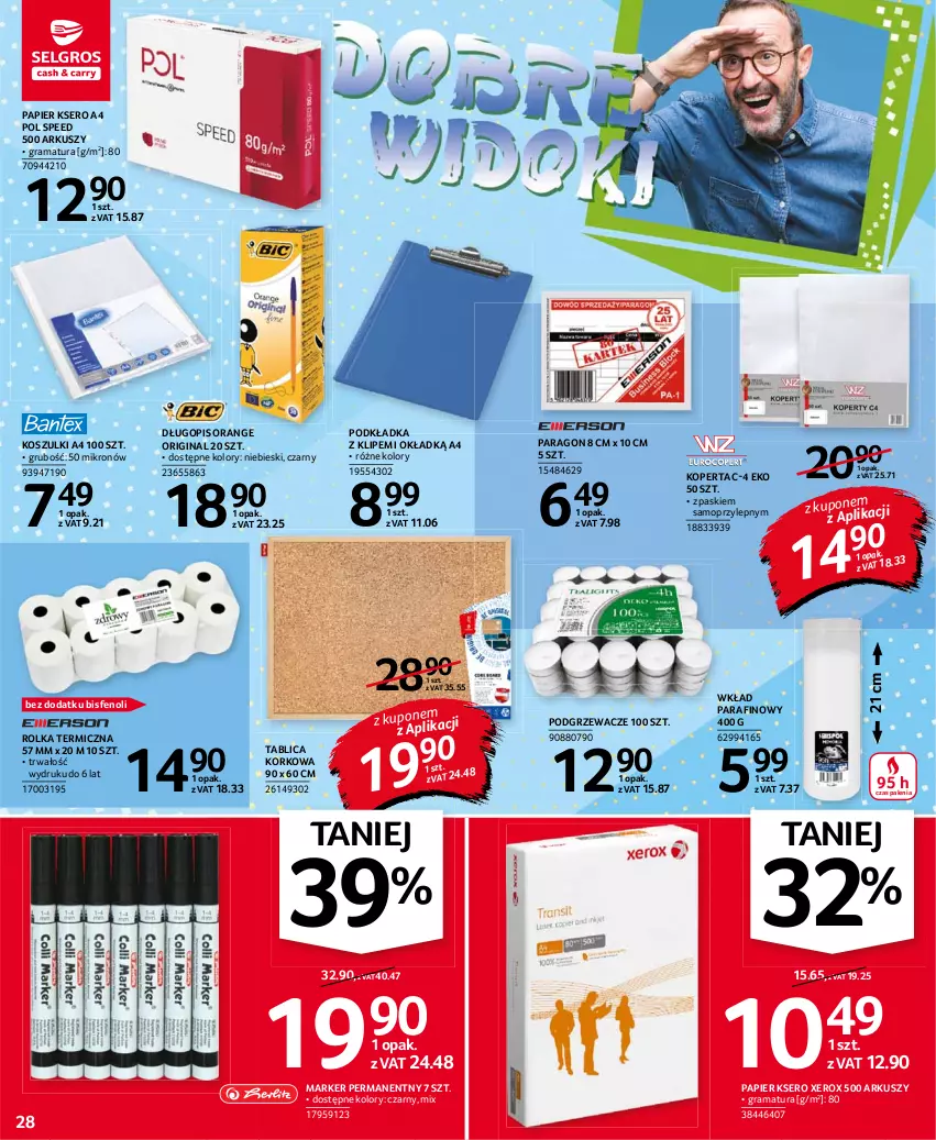 Gazetka promocyjna Selgros - Oferta przemysłowa - ważna 19.08 do 01.09.2021 - strona 28 - produkty: Długopis, Gin, Gra, Kosz, Marker, Mop, Papier, Podgrzewacze, Podkład, Podkładka, Rama, Ser